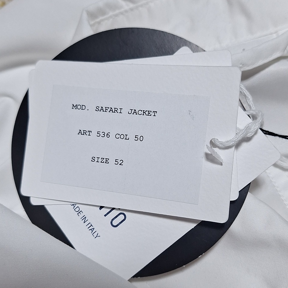 NWT Manto mens White Safari jacket, de Ball, Belseta, size 52 or US 42, Medium - Picture 12 of 15
